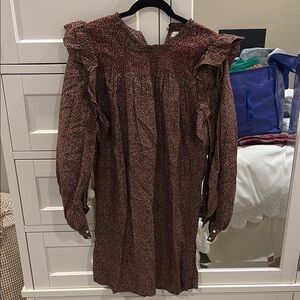 Dôen Floral Ruffle Long Sleeve Dress
